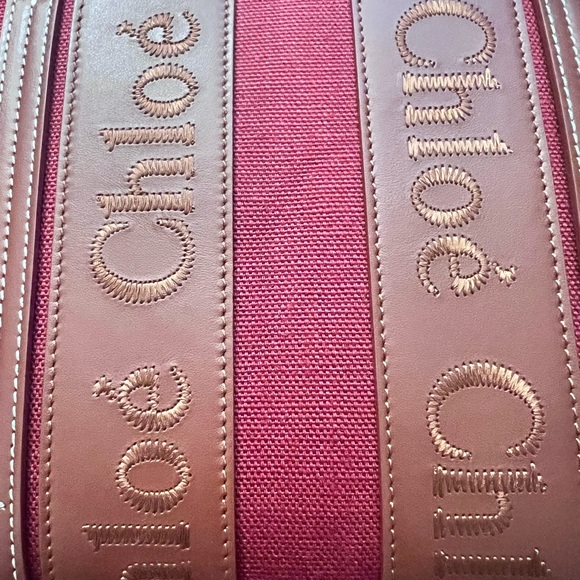 Chloe Woody Small Tote With Strap Dark Red Wine New With Tag n Dust Bag - Picture 5 of 11